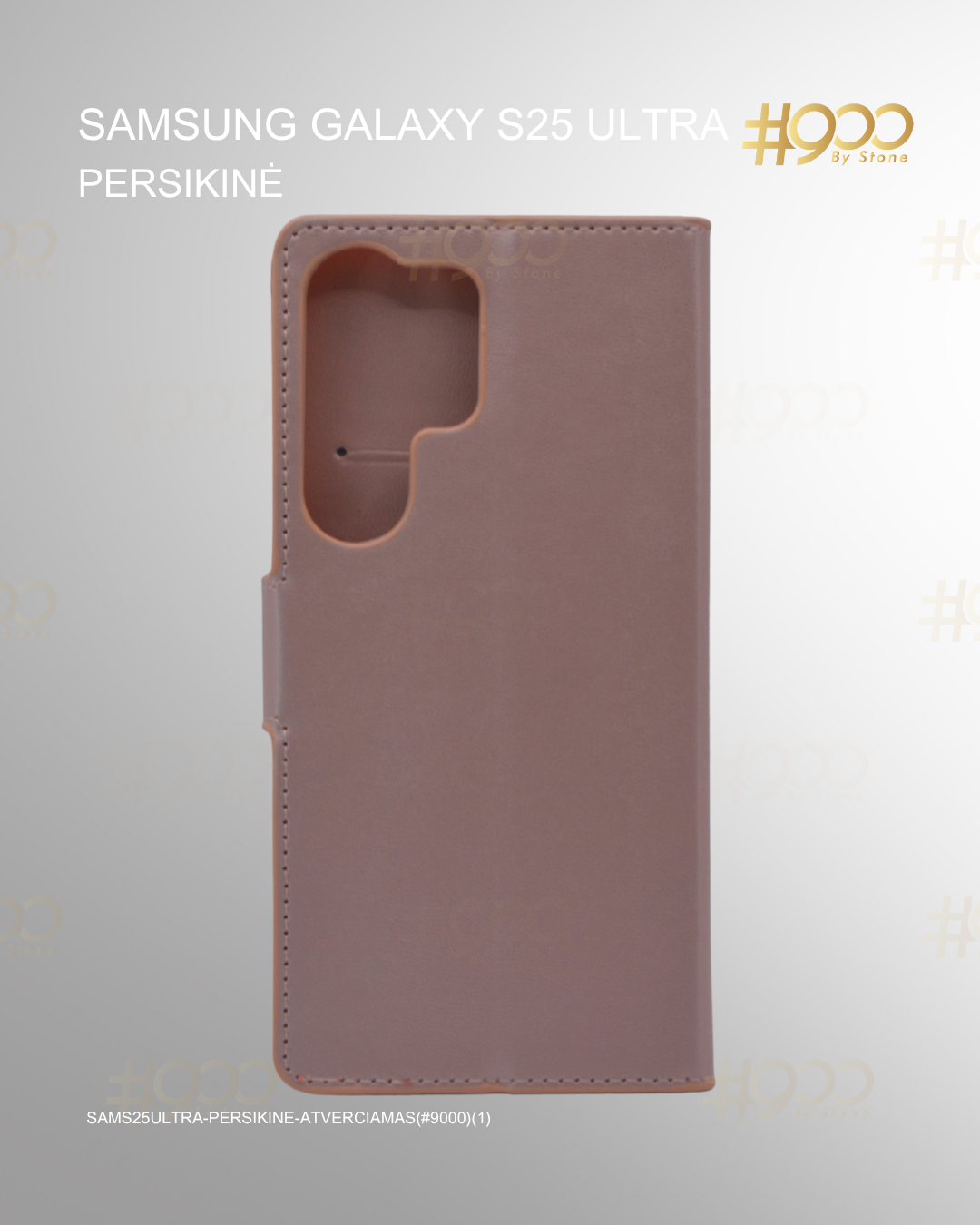 (19) penkiolikta deze Samsung Galaxy S25 Ultra atverčiamas dėklas – Persikinė