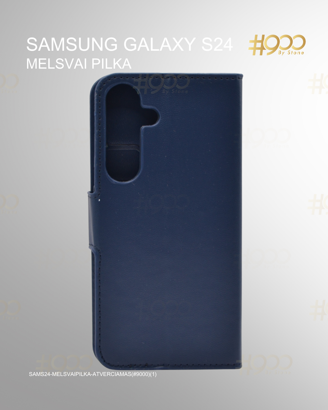 (19) trylikta deze Samsung Galaxy S24 atverčiamas dėklas – Melsvai Pilka