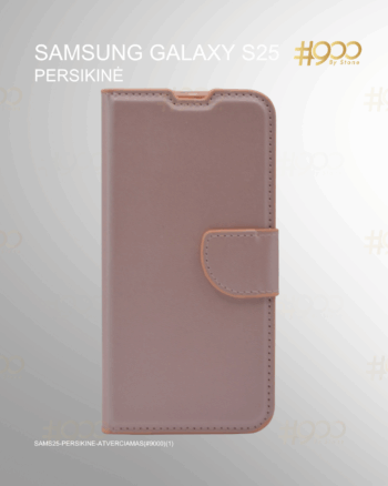 Samsung Galaxy S25 atverčiamas dėklas – Persikinė