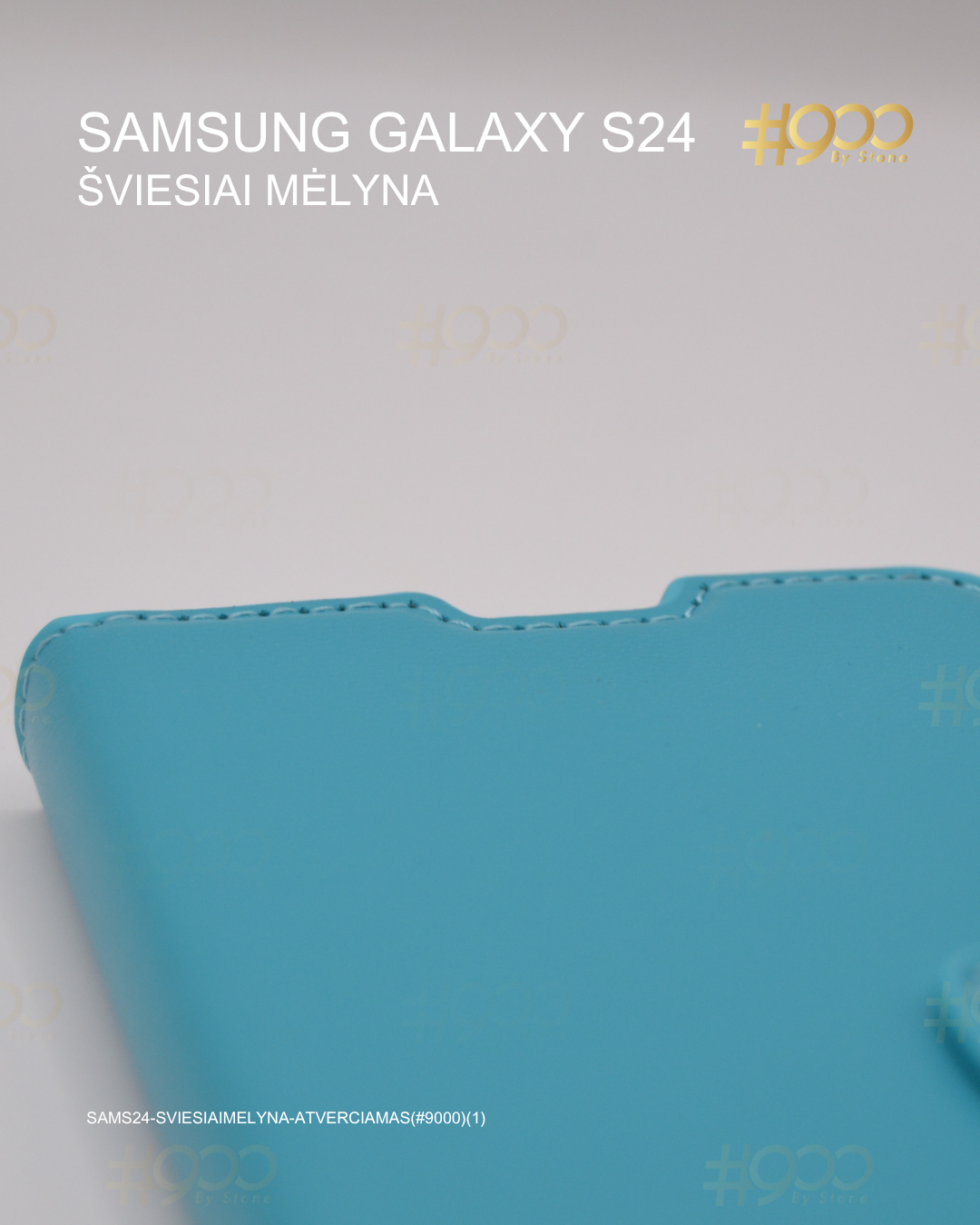 (42) trylikta deze Samsung Galaxy S24 atverčiamas dėklas – Šviesiai Mėlyna
