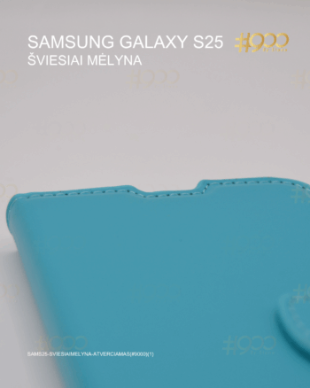 Samsung Galaxy S25 atverčiamas dėklas – Šviesiai Mėlyna