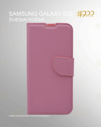 Samsung Galaxy S25 atverčiamas dėklas – Šviesiai Rožinė