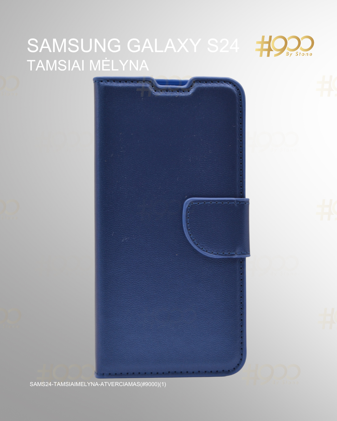 (53) trylikta deze Samsung Galaxy S24 atverčiamas dėklas – Tamsiai Mėlyna