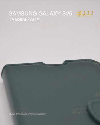 Samsung Galaxy S25 atverčiamas dėklas – Tamsiai Žalia
