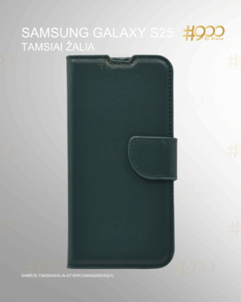 Samsung Galaxy S25 atverčiamas dėklas – Tamsiai Žalia